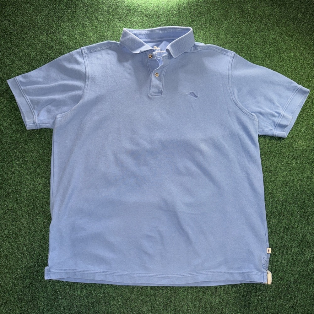 Tommy Bahama Polo Shirt Men's Size Large Blue 100% Cotton